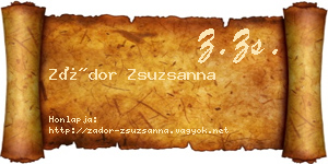 Zádor Zsuzsanna névjegykártya