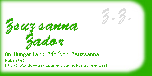 zsuzsanna zador business card